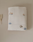 Organic Muslin Swaddle - Little Driver - 120x120cm