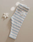 Organic Rib Leggings - Blue Striped