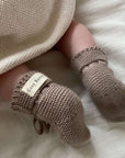 Organic Knit Booties - Caramel