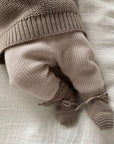 Organic Knit Booties - Caramel