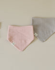 Organic Muslin Bibs - Dusty Rose/Caramel