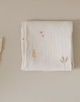 Organic Muslin Swaddle Set - Wildflowers/Dusty Rose