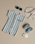 Organic Terry Onesie - Blue Striped