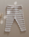 Organic Rib Leggings - Caramel Striped