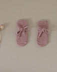 Organic Knit Booties - Dusty Rose