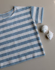 Organic Terry Shirt - Blue Striped