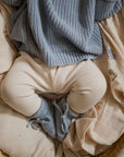 Organic Knit Booties - Dusty Blue
