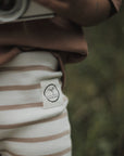 Organic Rib Leggings - Caramel Striped