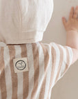 Organic Terry Onesie - Latte Striped