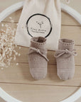 Organic Knit Booties - Caramel