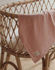 Organic Muslin Swaddle - Dusty Rose - 120x120cm