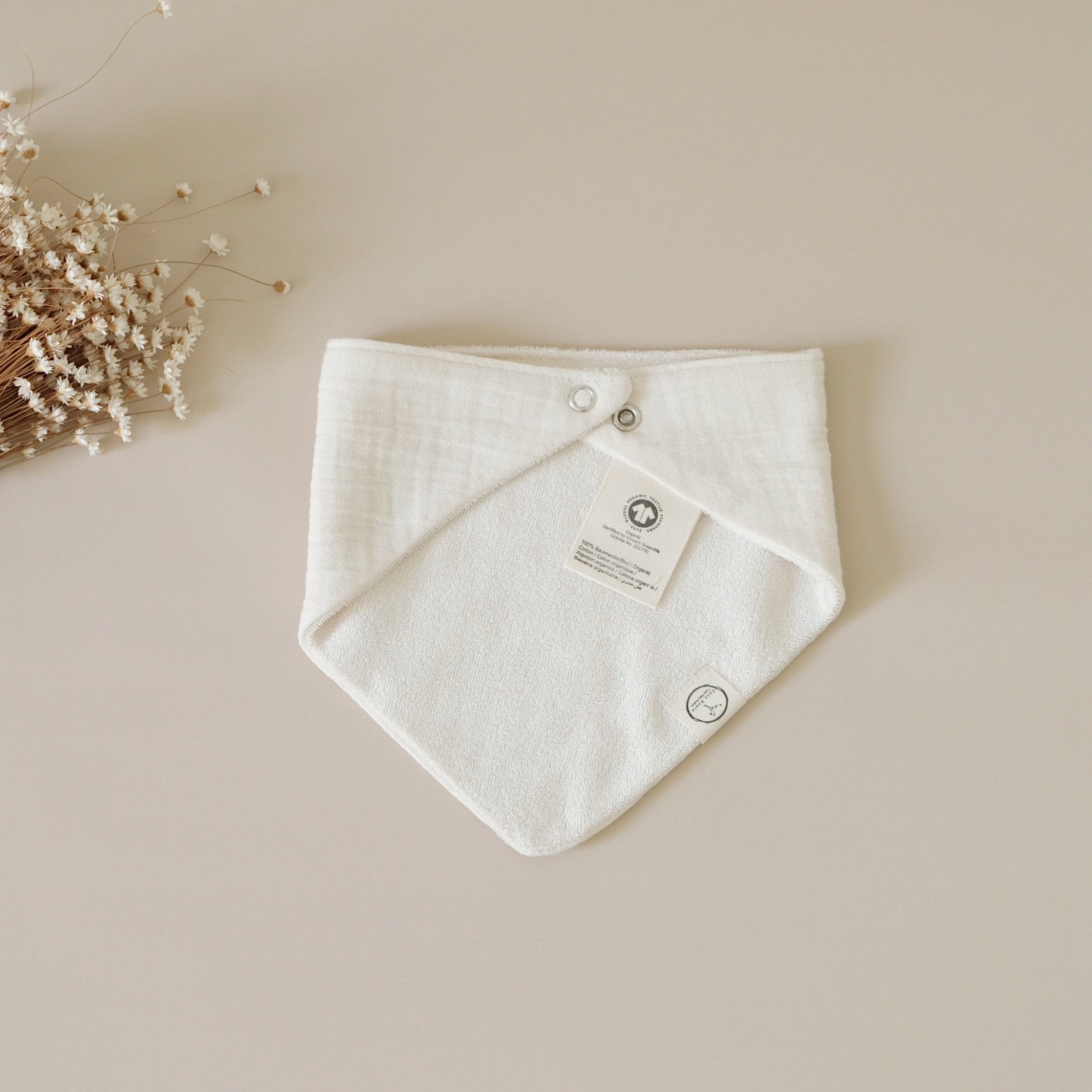 Organic Muslin Bibs - Khaki/Sand