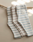 Organic Rib Leggings - Caramel Striped