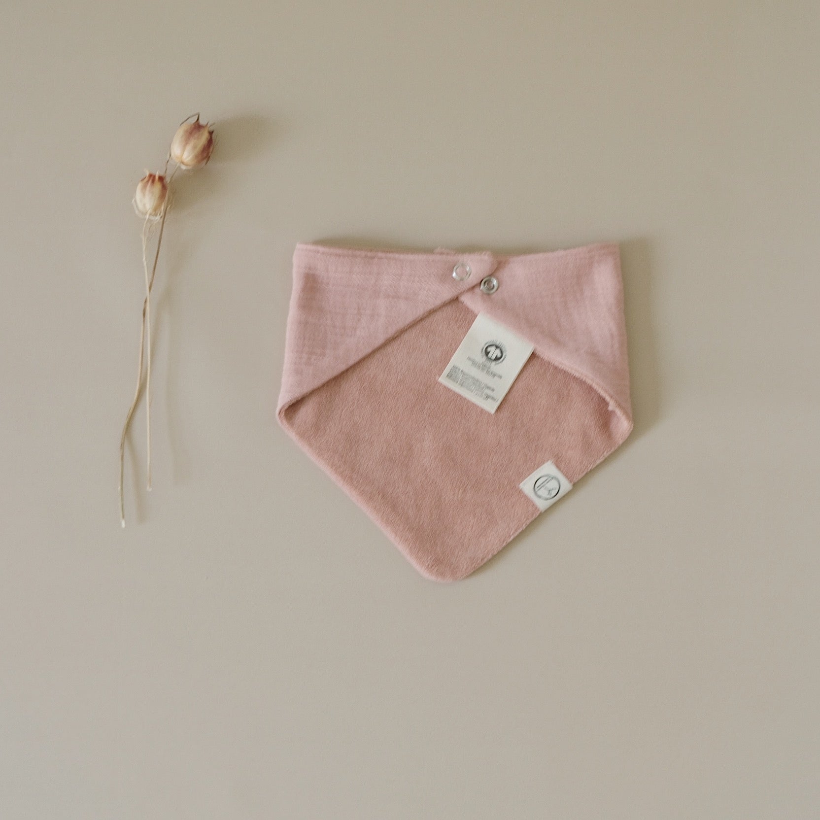 Organic Muslin Bibs - Dusty Rose/Caramel