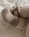 Organic Knit Booties - Caramel