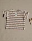 Organic Terry Shirt - Latte Striped