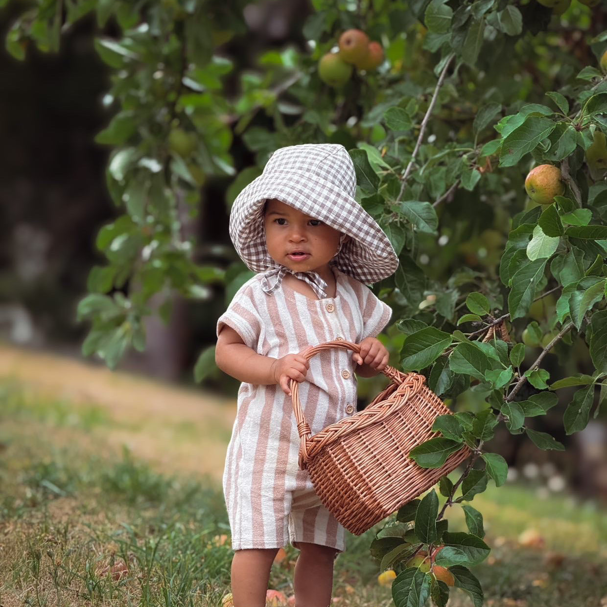 Organic Terry Onesie - Latte Striped