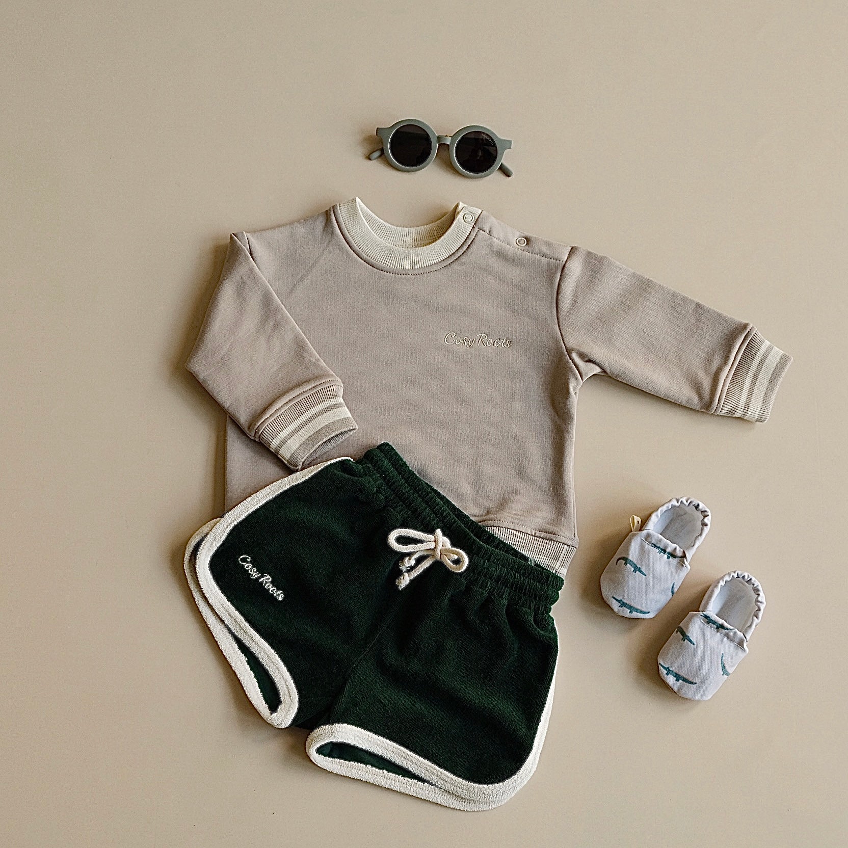 Organic Terry Shorts - Vintage Green