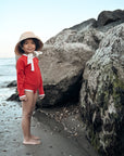 Sustainable UV Longsleeved Bathing Suit - Red (UV STANDARD 801)