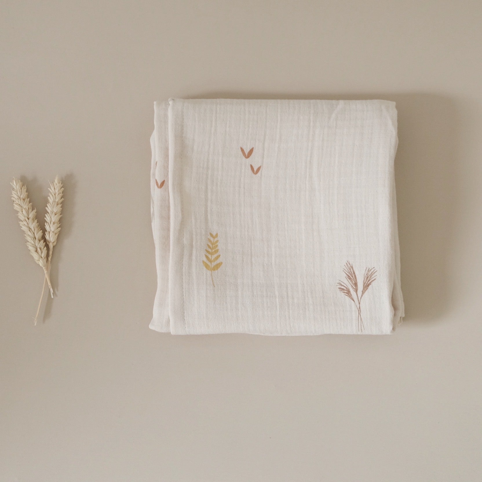 Organic Muslin Swaddle Set - Wildflowers/Dusty Rose