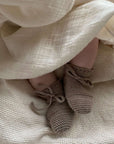 Organic Knit Booties - Caramel