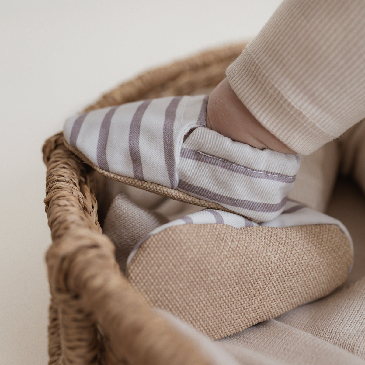 Vegan Shoes - Caramel Striped