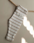 Organic Rib Leggings - Caramel Striped