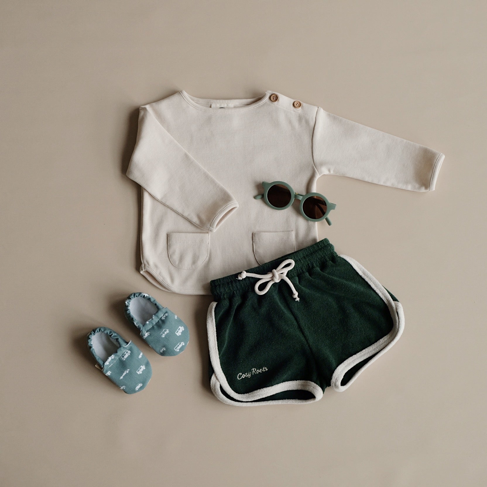 Organic Terry Shorts - Vintage Green