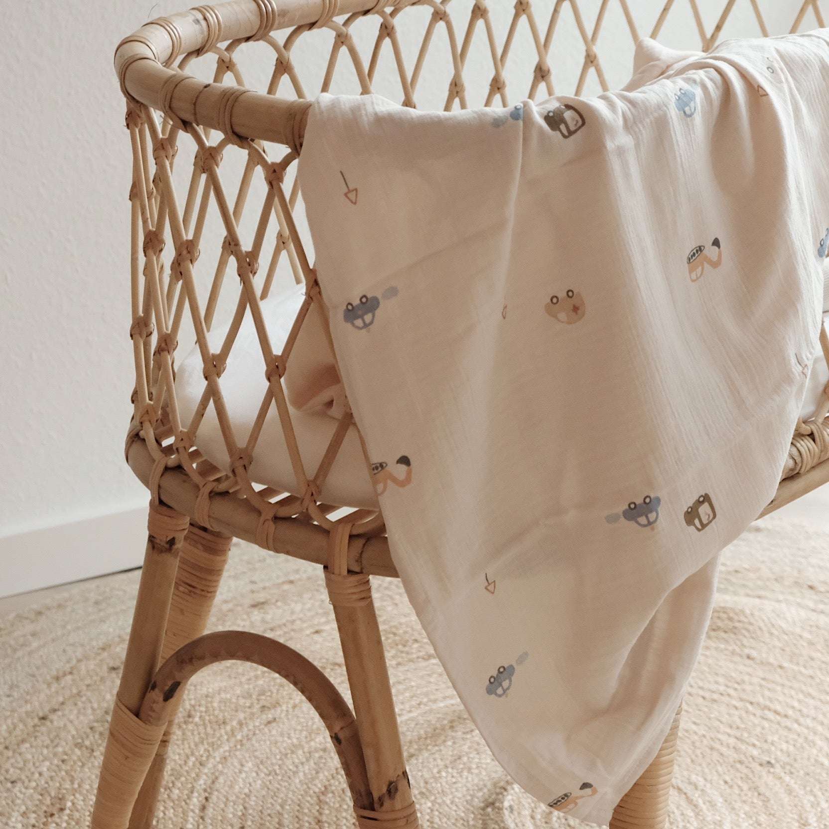 Organic Muslin Swaddle Set - Little Driver/Caramel