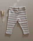Organic Rib Leggings - Caramel Striped