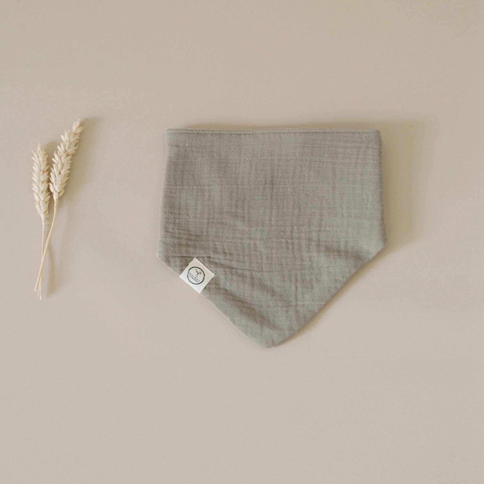 Organic Muslin Bibs - Khaki/Sand