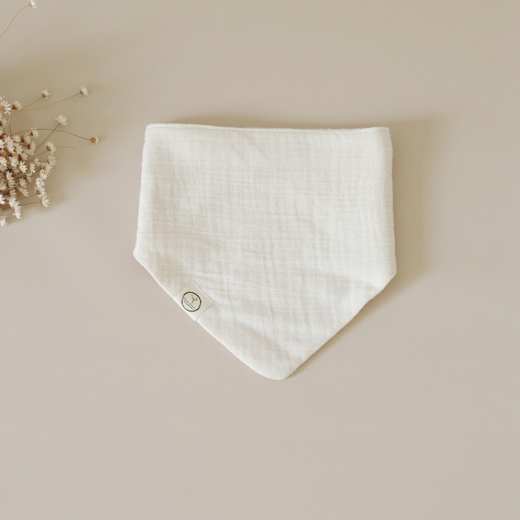 Organic Muslin Bibs - Khaki/Sand