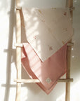 Organic Muslin Swaddle Set - Wildflowers/Dusty Rose