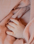Organic Muslin Swaddle - Dusty Rose - 120x120cm