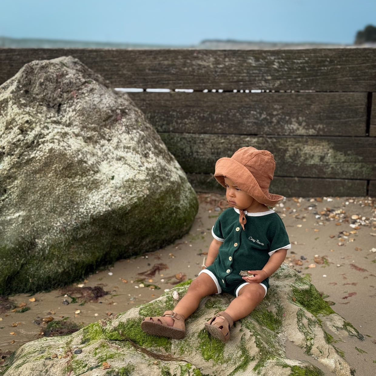 Organic Terry Onesie - Vintage Green