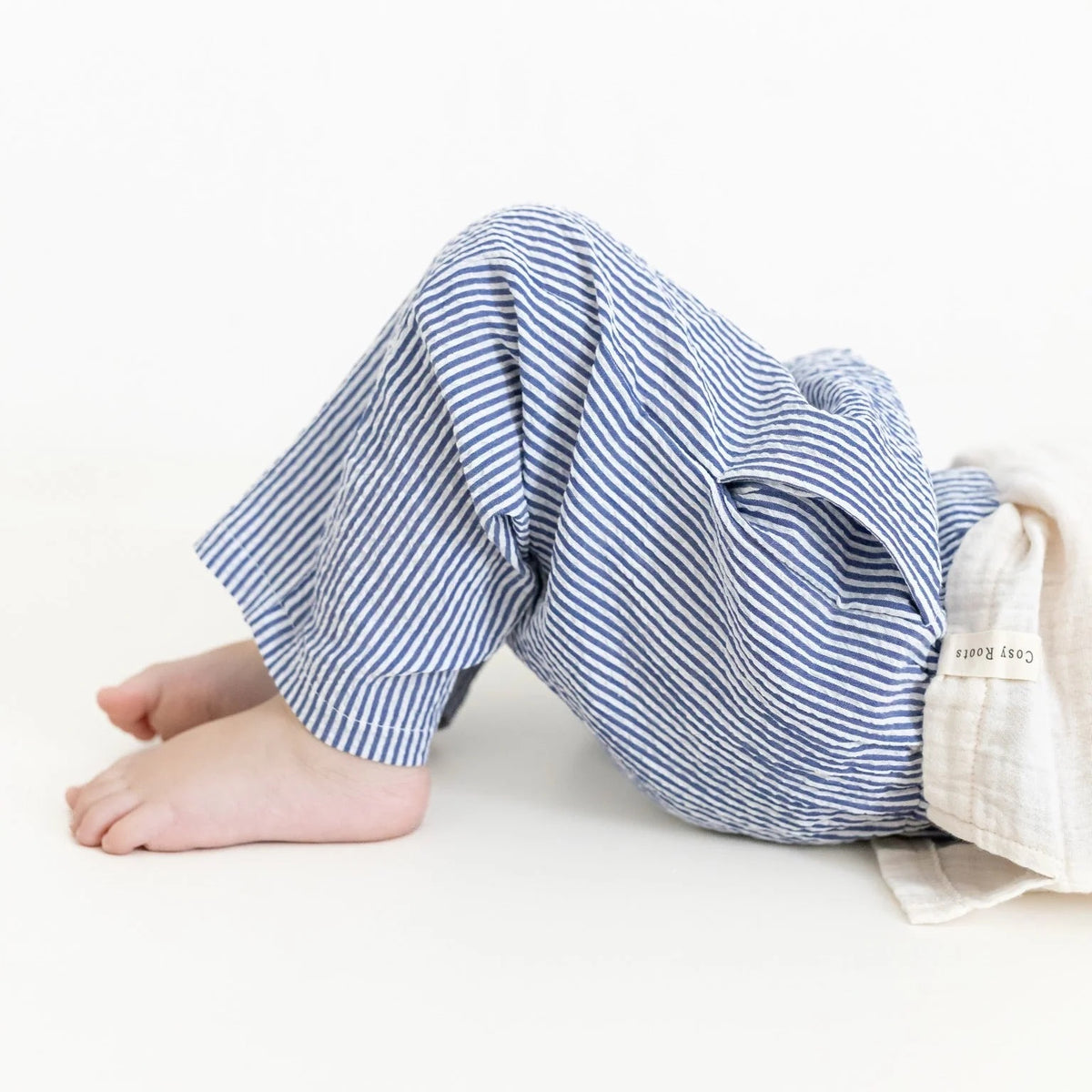 Organic Leggings - Blue Striped