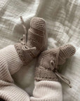 Organic Knit Booties - Caramel