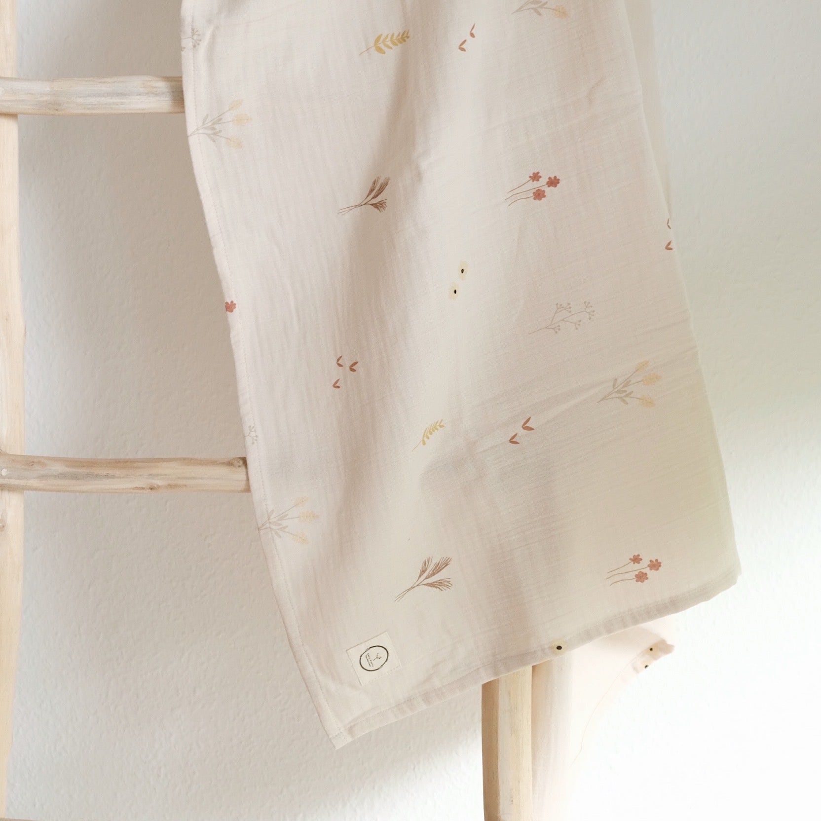 Organic Muslin Swaddle Set - Wildflowers/Dusty Rose