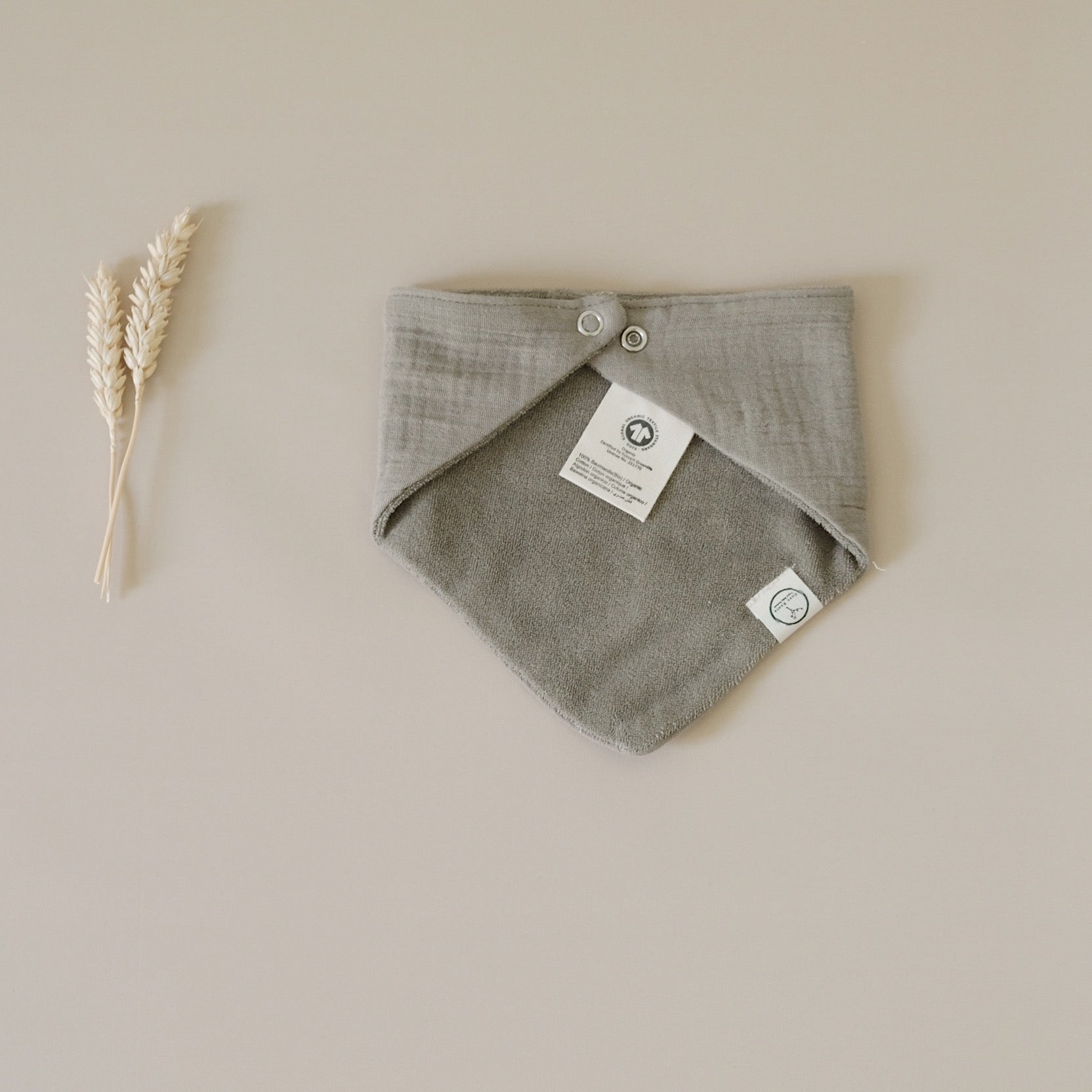 Organic Muslin Bibs - Khaki/Sand