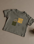 Organic Oversized Shirt - Khaki with Lemon Print