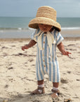 Organic Terry Onesie - Blue Striped