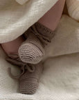 Organic Knit Booties - Caramel