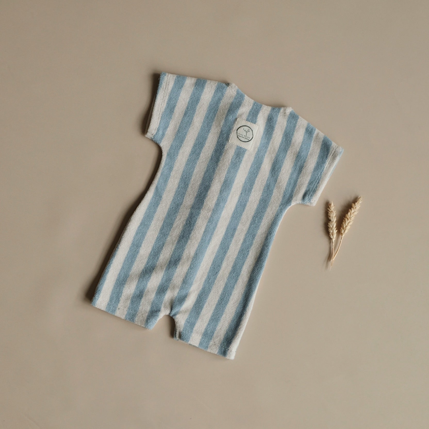Organic Terry Onesie - Blue Striped