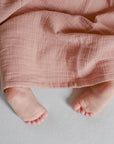 Organic Muslin Swaddle - Dusty Rose - 120x120cm