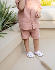 Organic Muslin Shorts - Dusty Rose