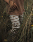 Organic Rib Leggings - Caramel Striped