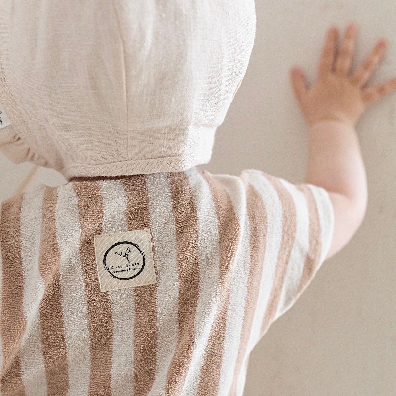 Organic Terry Onesie - Latte Striped