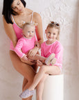 Sustainable UV Longsleeved Bathing Suit - Bright Pink (UV STANDARD 801)