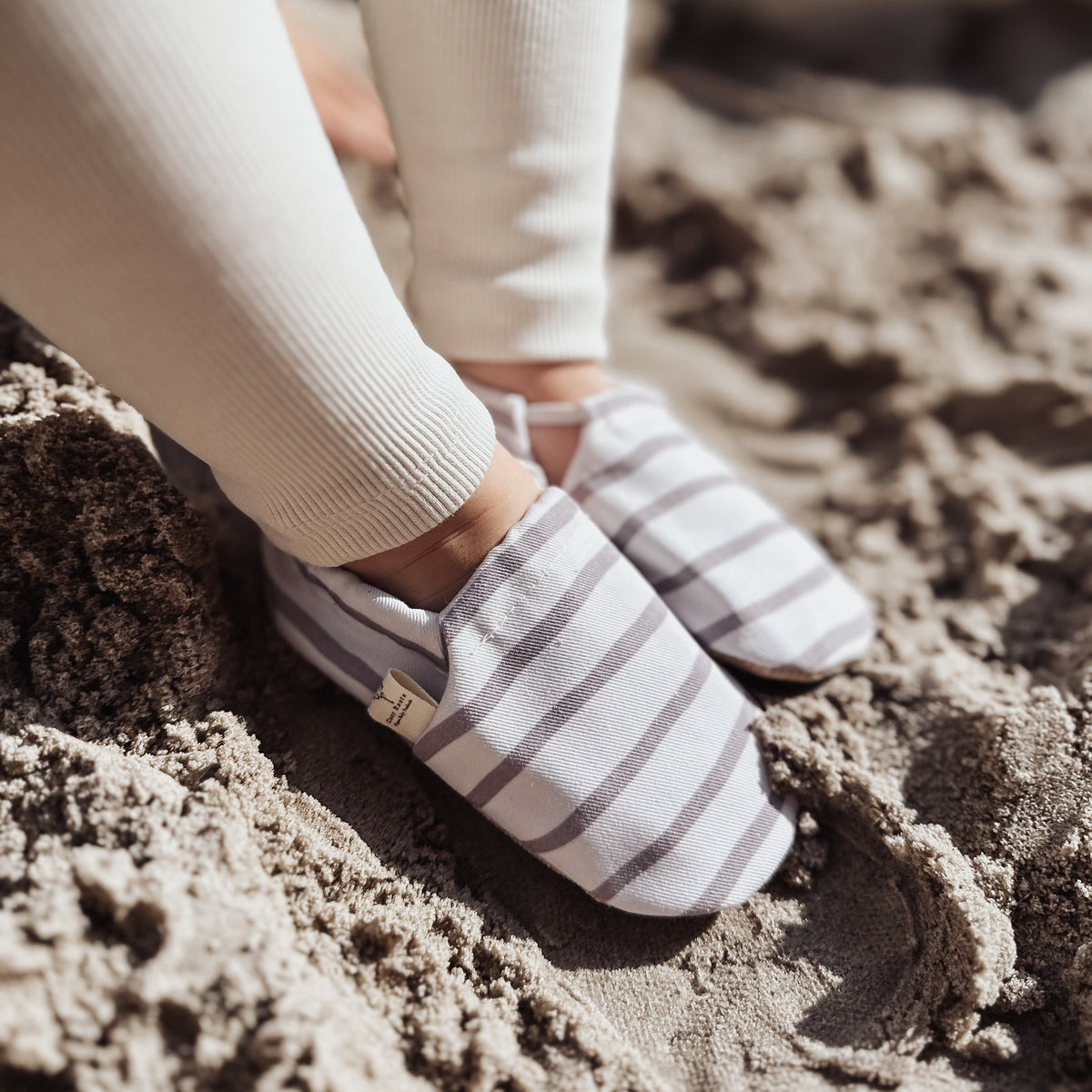 Vegan Shoes - Caramel Striped