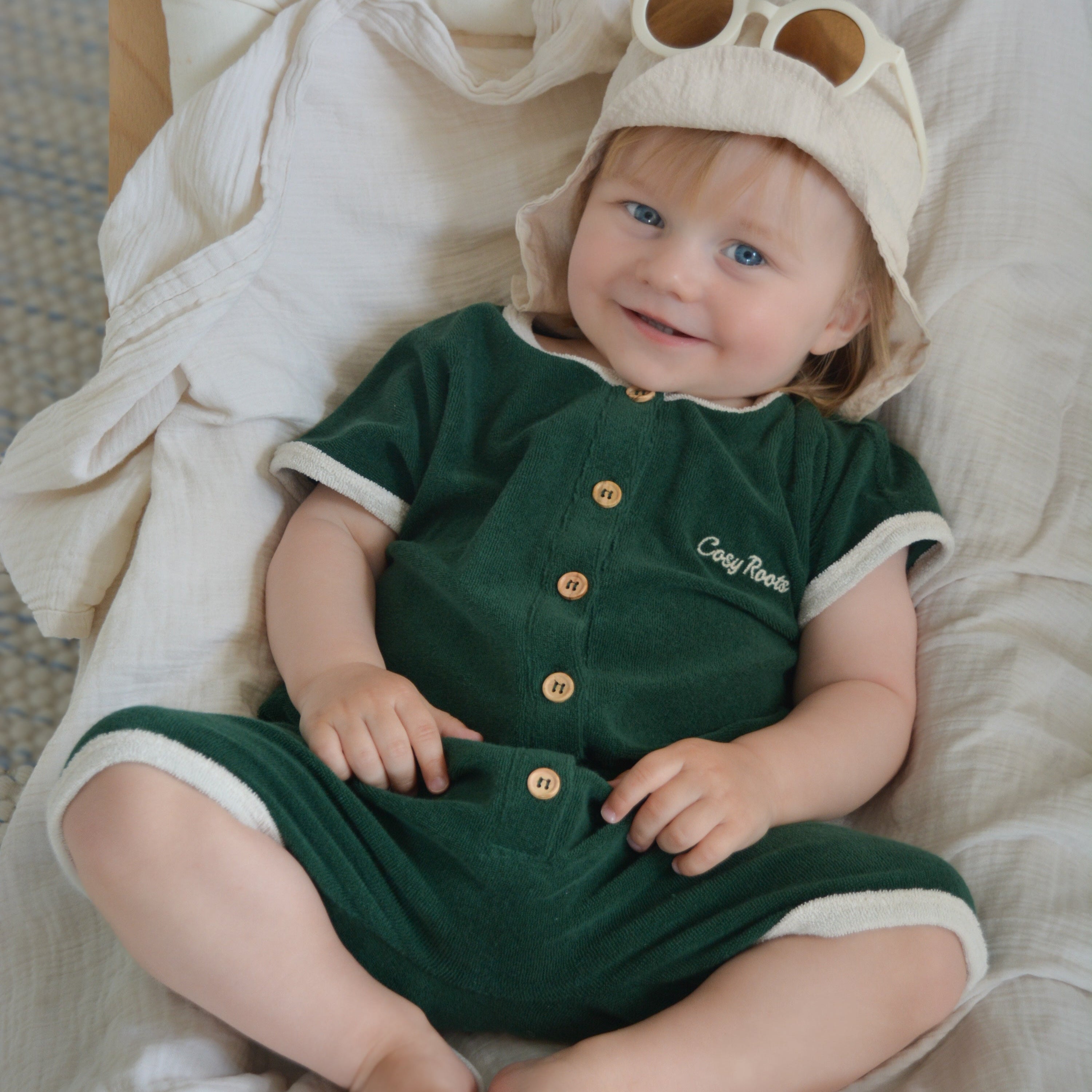 Organic Terry Onesie - Vintage Green